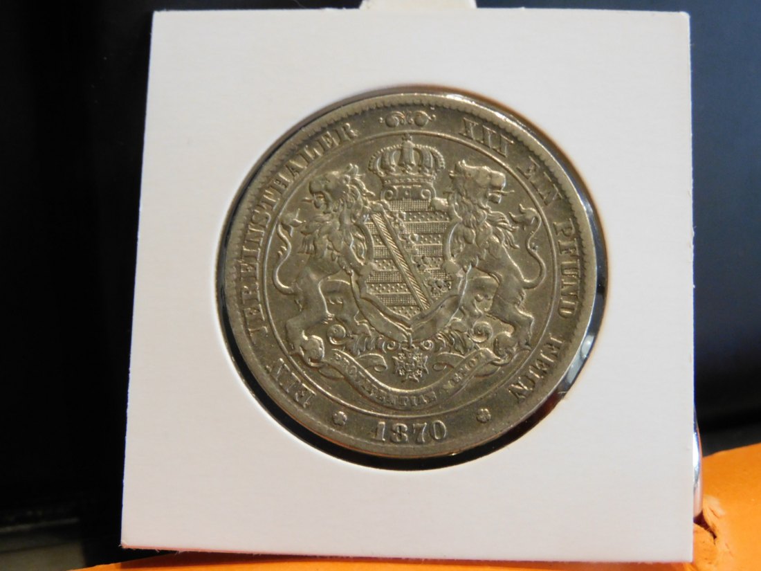  GERMANY 1 THALER 1870 SAXONY.GRADE-PLEASE SEE PHOTOS.   
