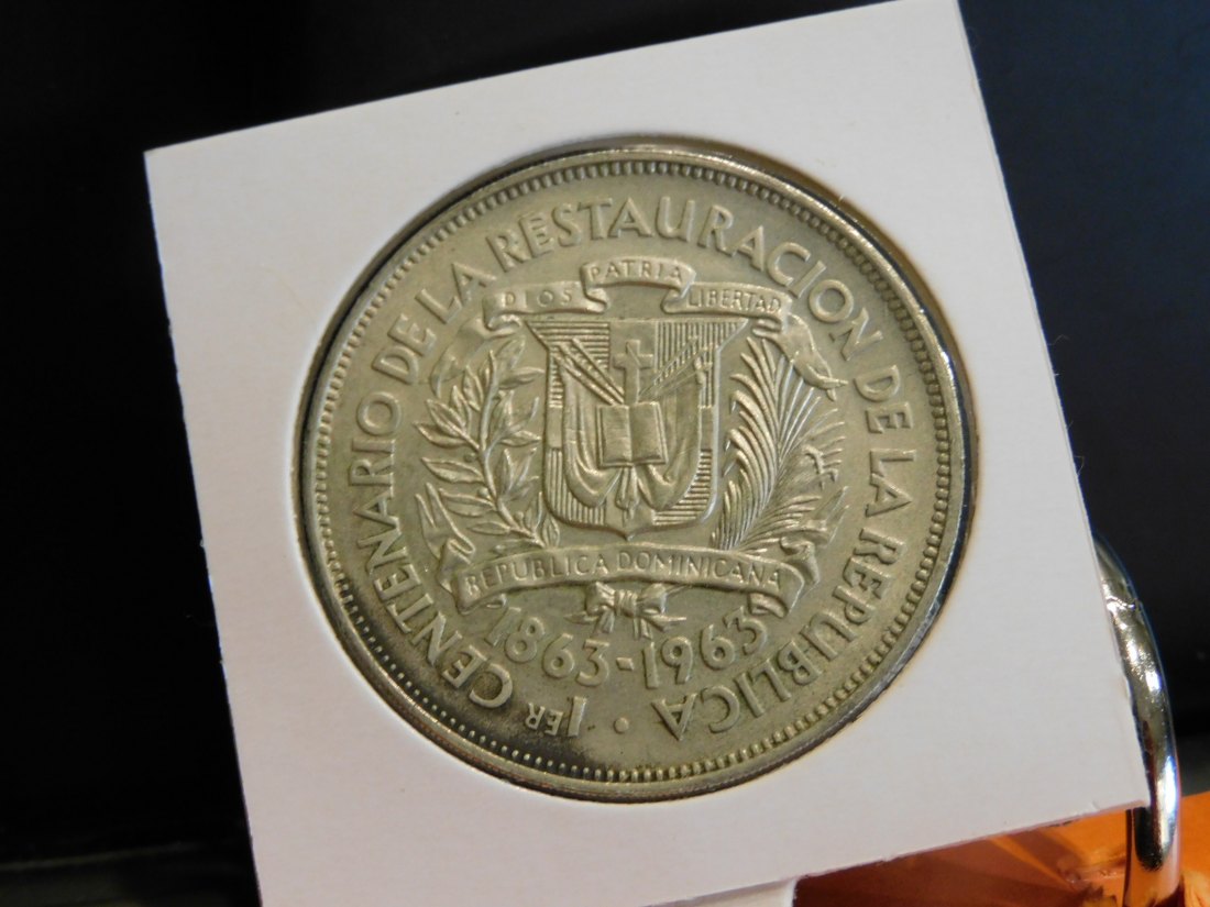  DOMINICAN REPUBLIC 1 PESO 1963.GRADE-PLEASE SEE PHOTOS.   