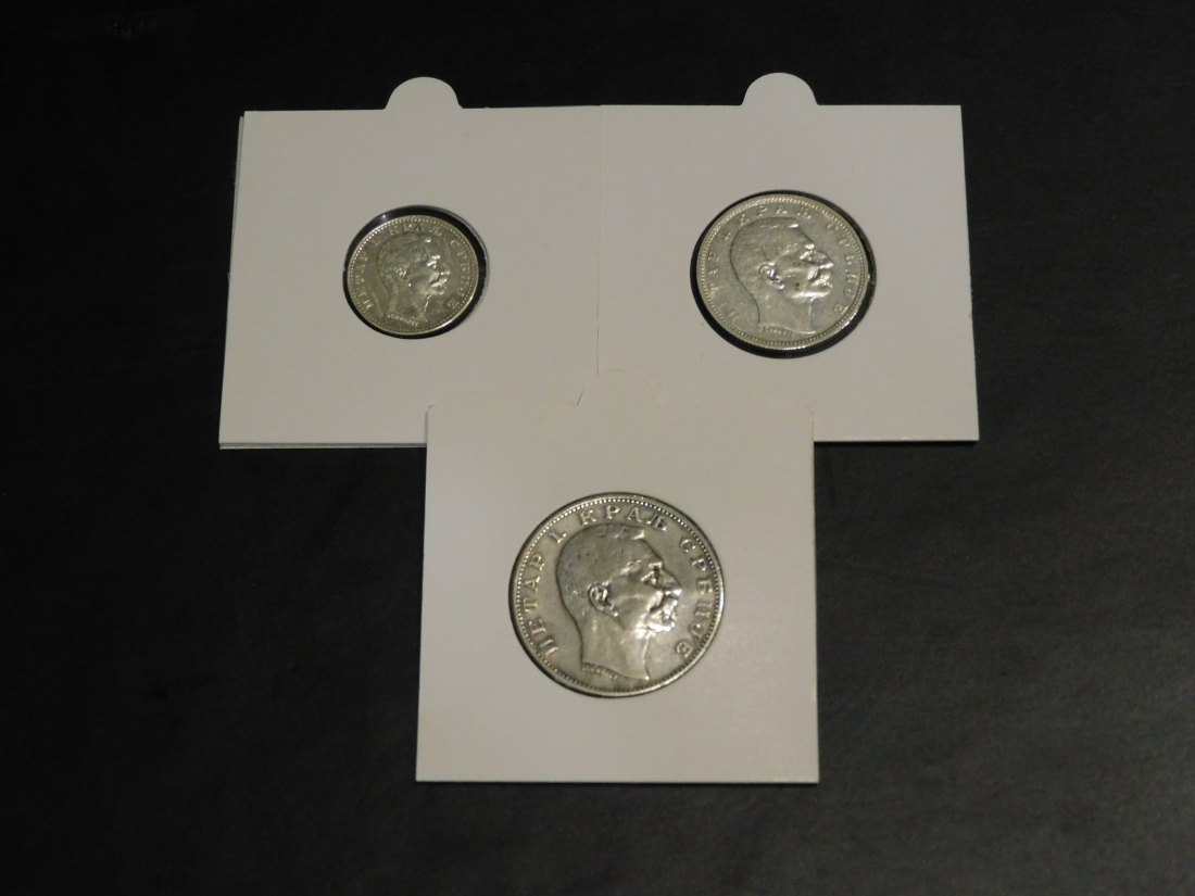  SERBIA 50 PARA-1 DINAR 1912-2 DINAR 1904.GRADE-PLEASE SEE PHOTOS.   