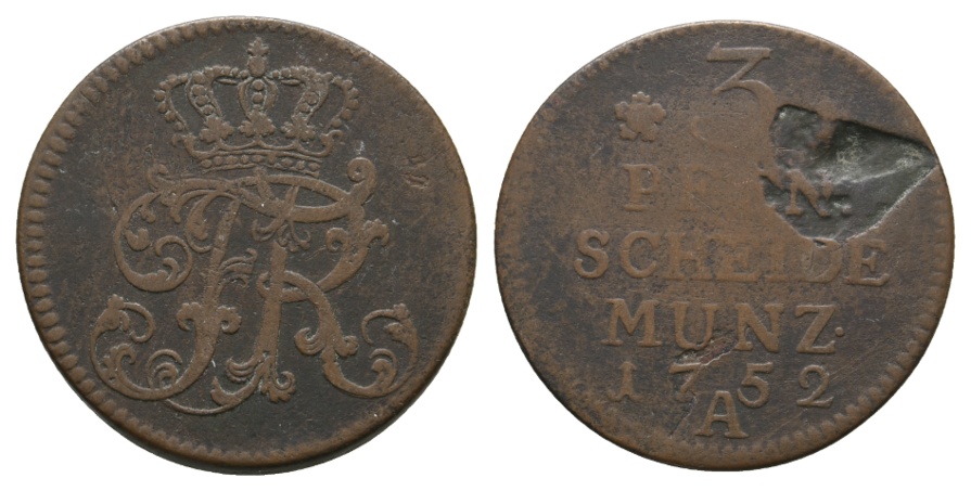  Altdeutschland; Kleinmünze 1752   