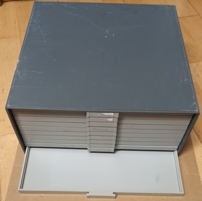  BEBA Münzen-Kasten 6100/10 Schubladen/ohne Einteilungen; gebraucht   