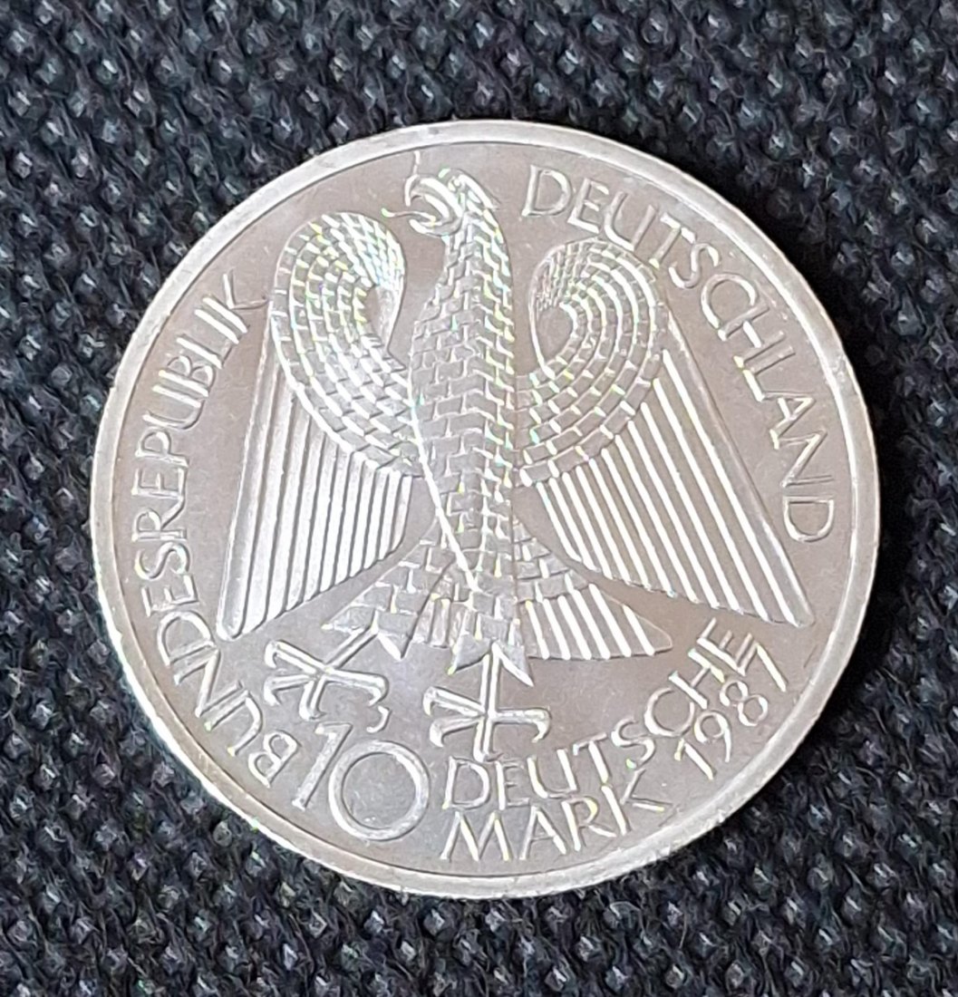  Silbermünze BRD: 10 DM 1987 J, 750 Jahre Berlin, Feingewicht 9,69 Gramm   