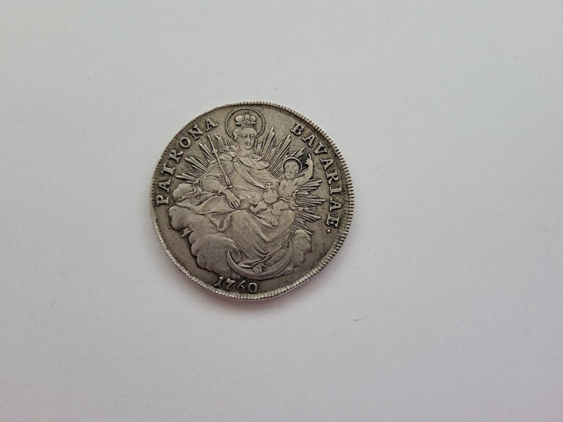  Taler 1760 Maximilian Patrona Bavariae Ag/27,8g Bayern Deutschland Spittalgold9800 (4982)   