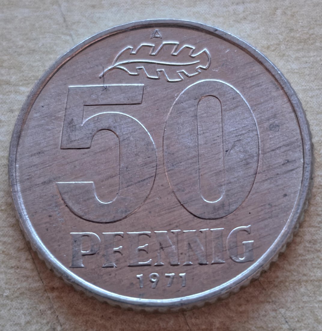  50 Pfennig von 1971 Stempelglanz   