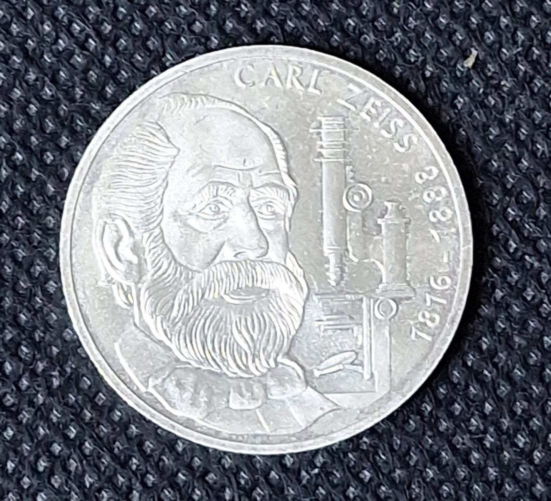  Silbermünze BRD: 10 DM 1988 F Carl Zeiss, Feingewicht 9,69 Gramm   