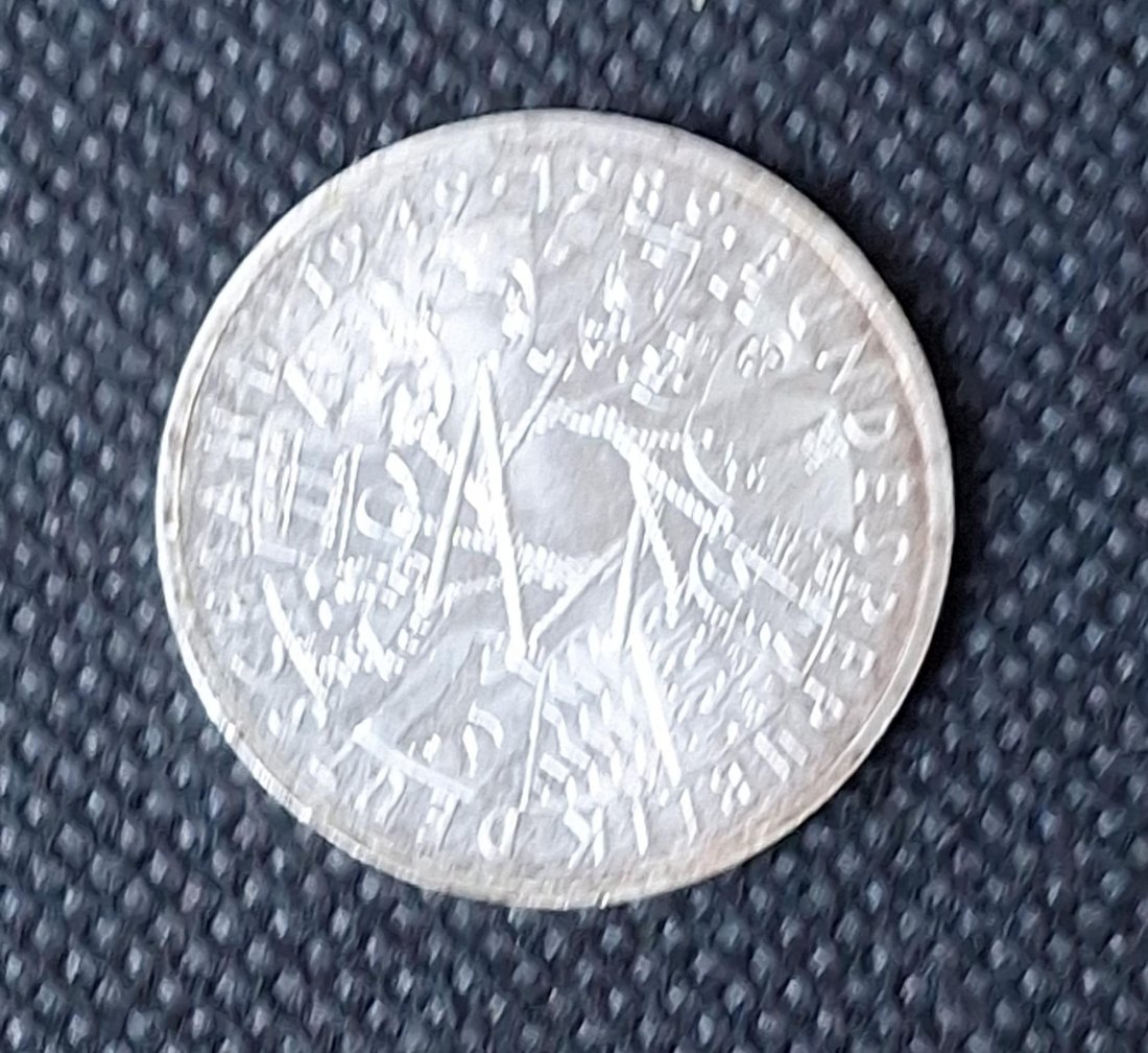  Silbermünze: 10 DM 1989 G, 40 Jahre Bundesrepublik Deutschland, Feingewicht 9,69 Gramm   