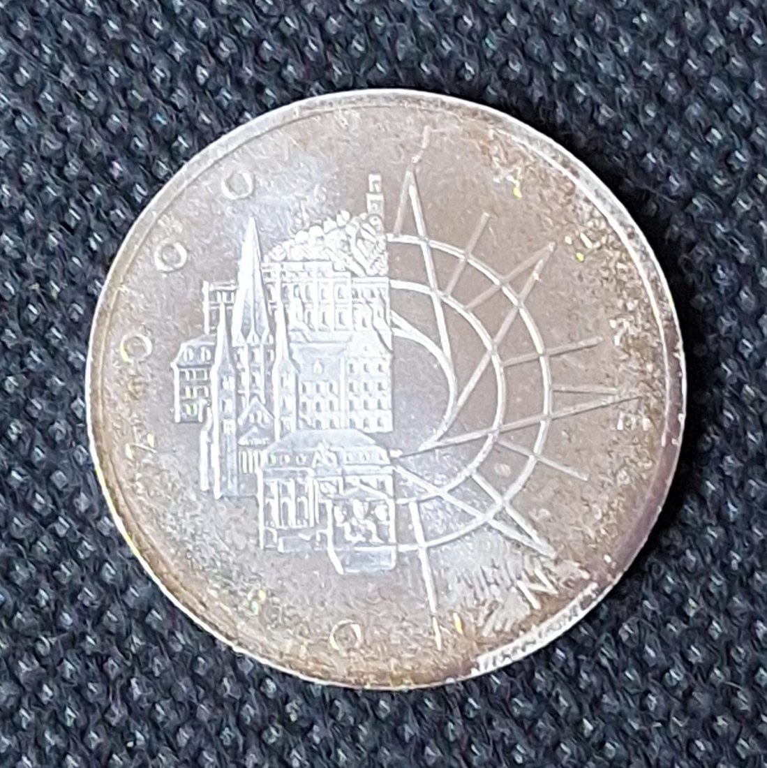  Silbermünze BRD, 10 DM 1989 D, 2000 Jahre Bonn, Feingewicht 9,69 Gramm   