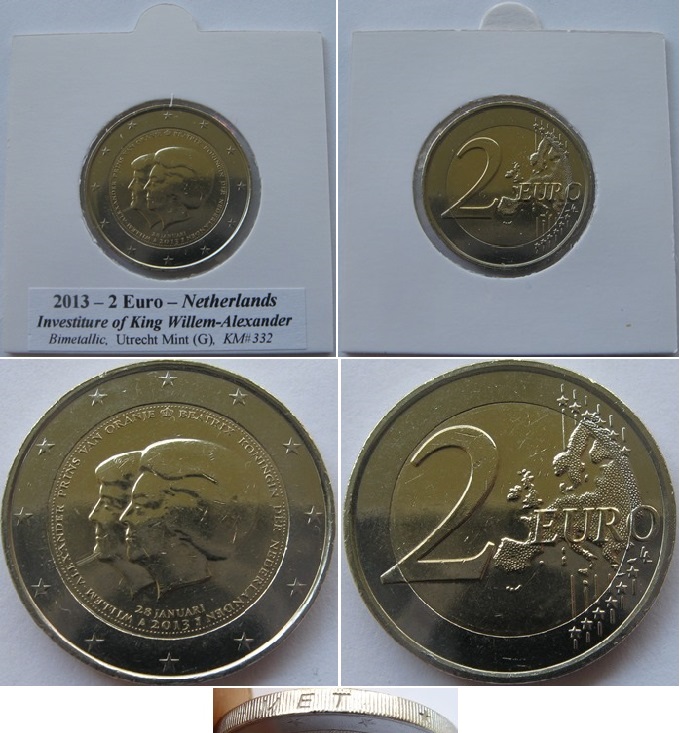  2013, Netherlands, 2 euro-commemorative issue: Willem-Alexander   