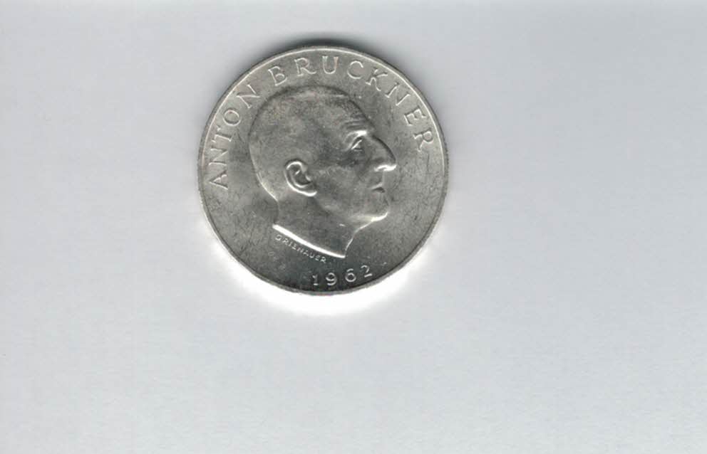  25 Schilling 1962 Anton Bruckner silber 10,4g fein Österreich 2. Rep Spittalgold9800 (4588/8)   