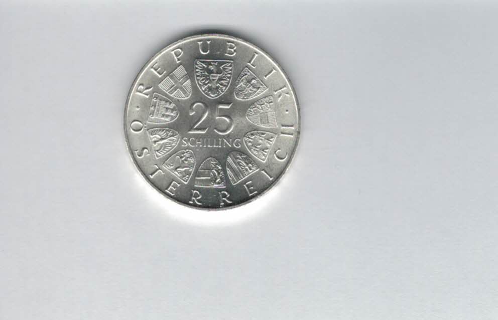  25 Schilling 1965 150 Technische Hochschule Wien Ag 10,4g fein Österreich Spittalgold9800 4588/11   