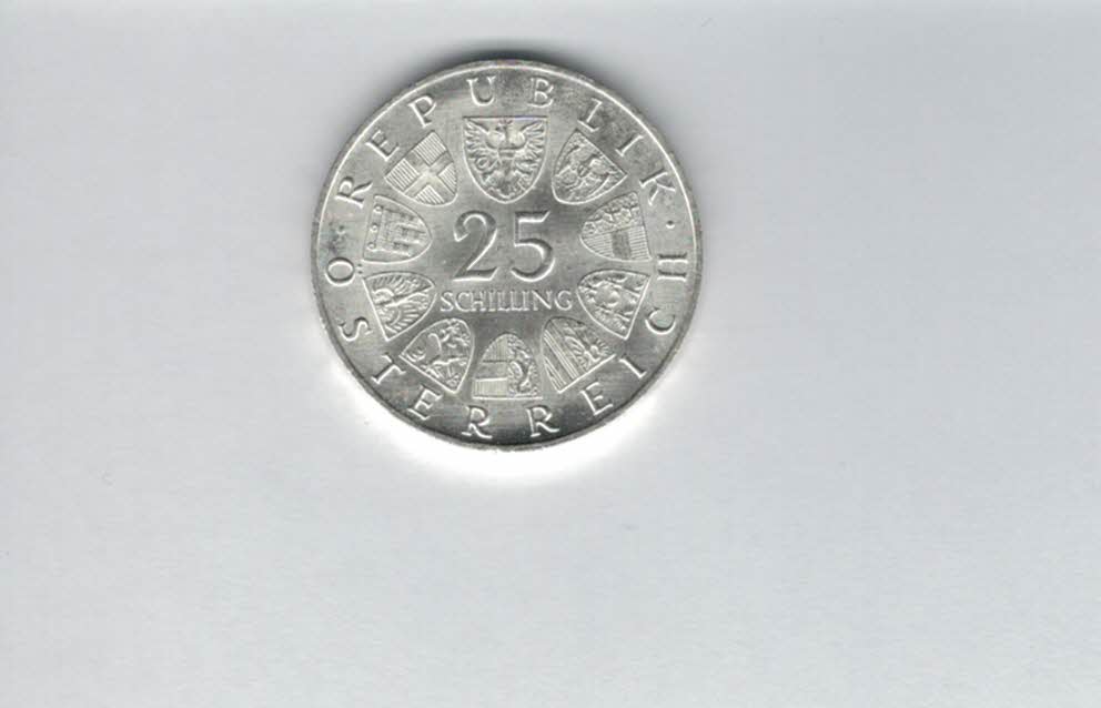  25 Schilling 1968 Hildebrandt silber 10,4g fein 2. Rep Österreich Spittalgold9800 (4588/14)   