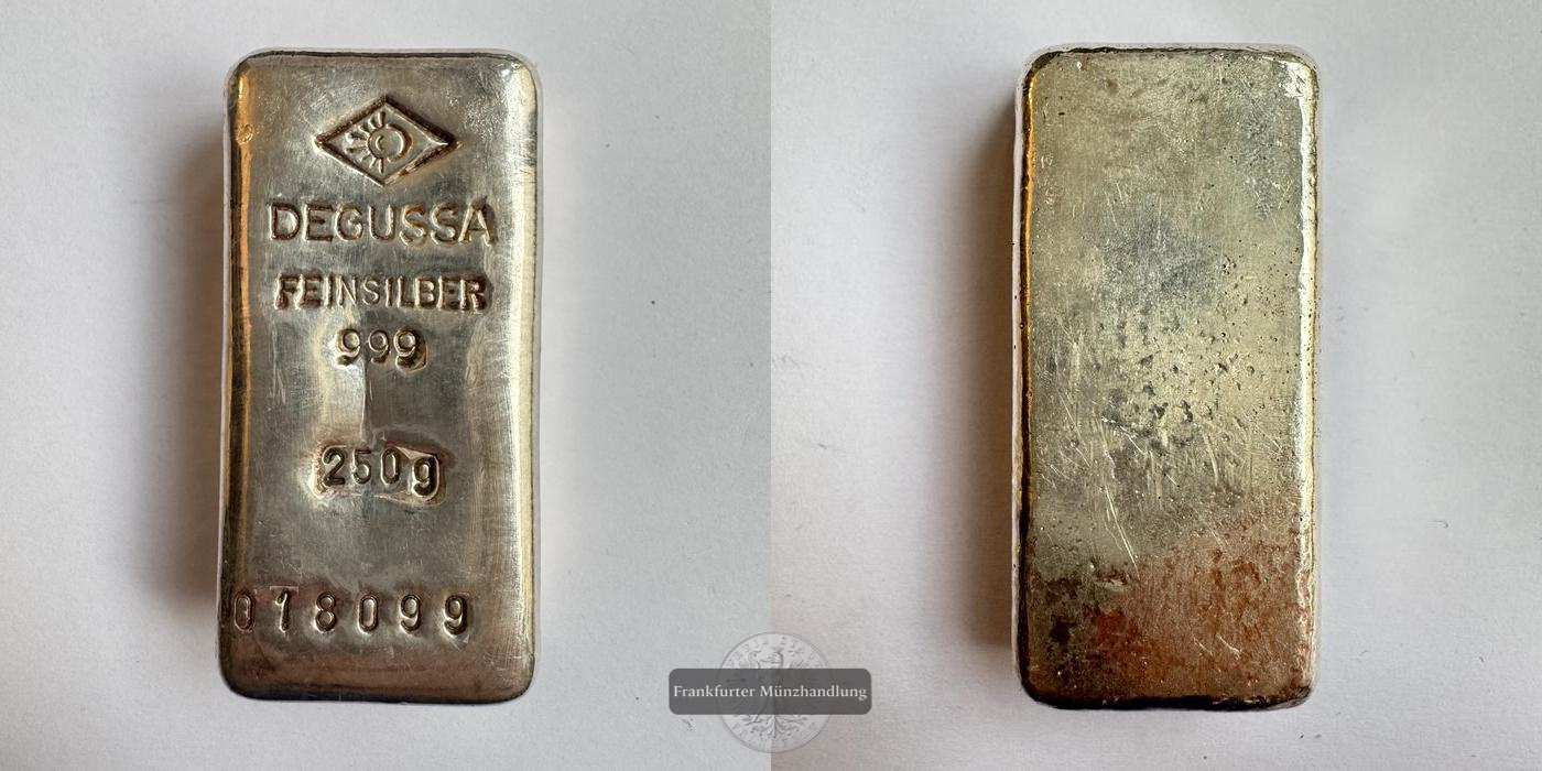  Deutschland.  Silberbarren 250g Degussa  FM-Frankfurt  Feinsilber: 250g   