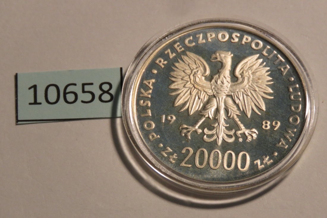  10658 Polen 1989 - 20.000 Zloty - Fußball 1 -  19,3 g SILBER 0.750   