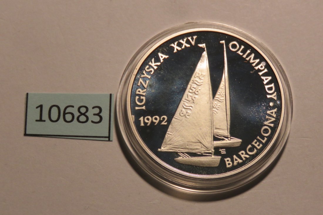  10683 Polen 1991 - 200.000 Zloty - Olympia Segeln -  31,16 g SILBER 0.925   