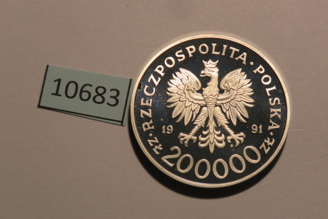  10683 Polen 1991 - 200.000 Zloty - Olympia Segeln -  31,16 g SILBER 0.925   