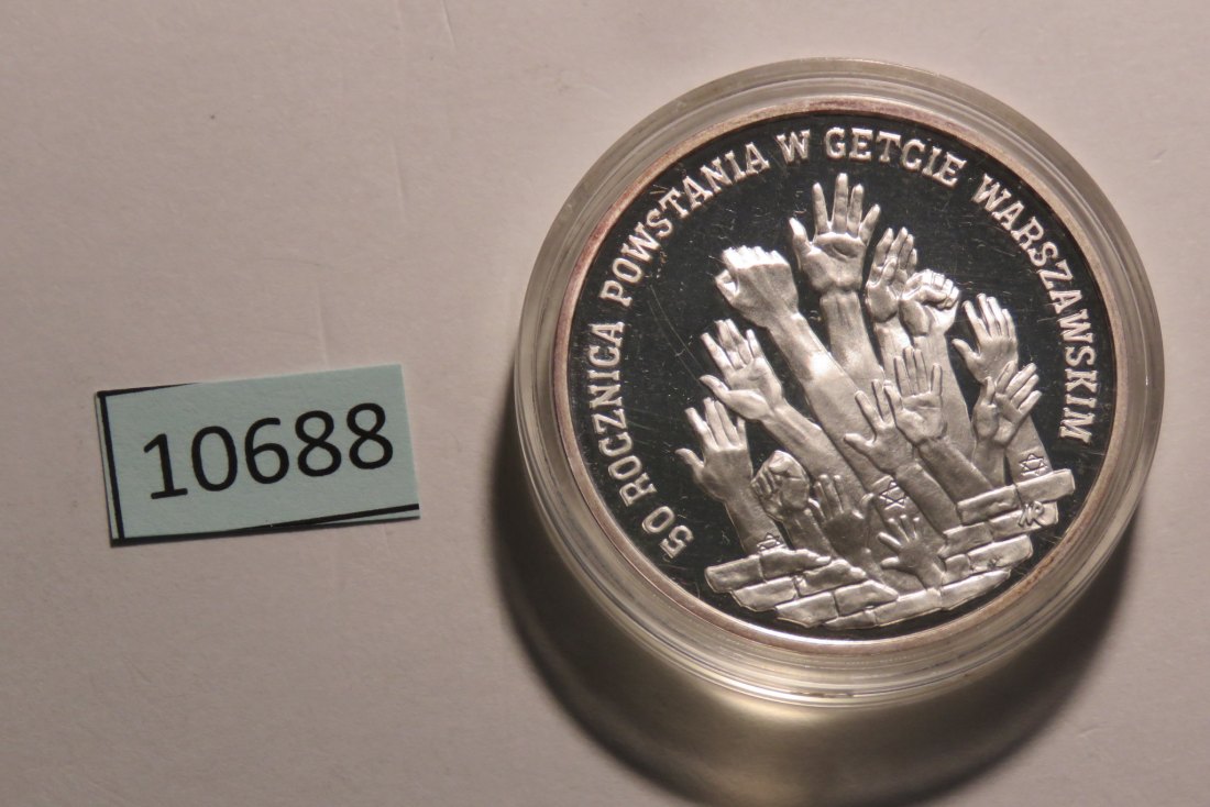  10688 Polen 1993 - 300.000 Zloty - 50 Jahre Warschauer Ghetto -  31,16 g SILBER 0.999   