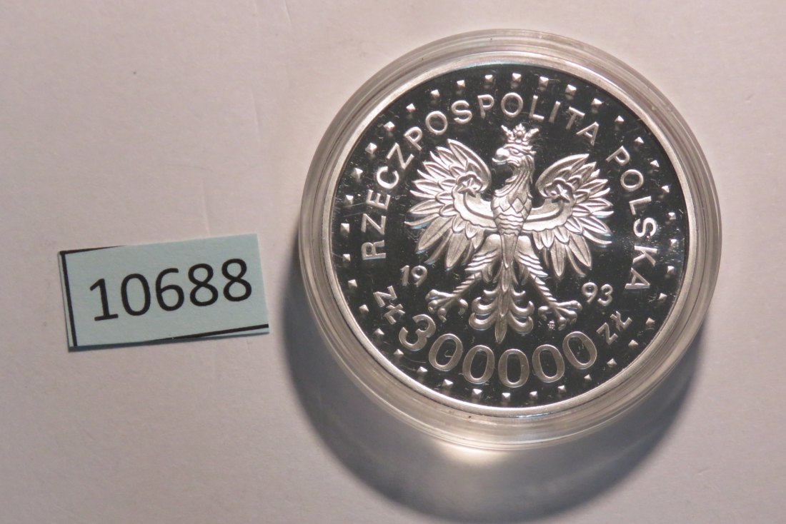  10688 Polen 1993 - 300.000 Zloty - 50 Jahre Warschauer Ghetto -  31,16 g SILBER 0.999   