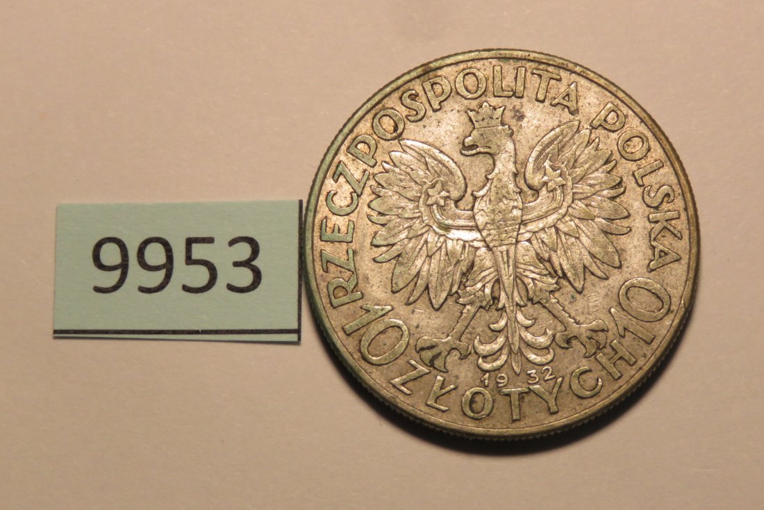  9953 Polen 1932 - 10 Zloty - Jadwiga -  22,0 g SILBER 0.750   