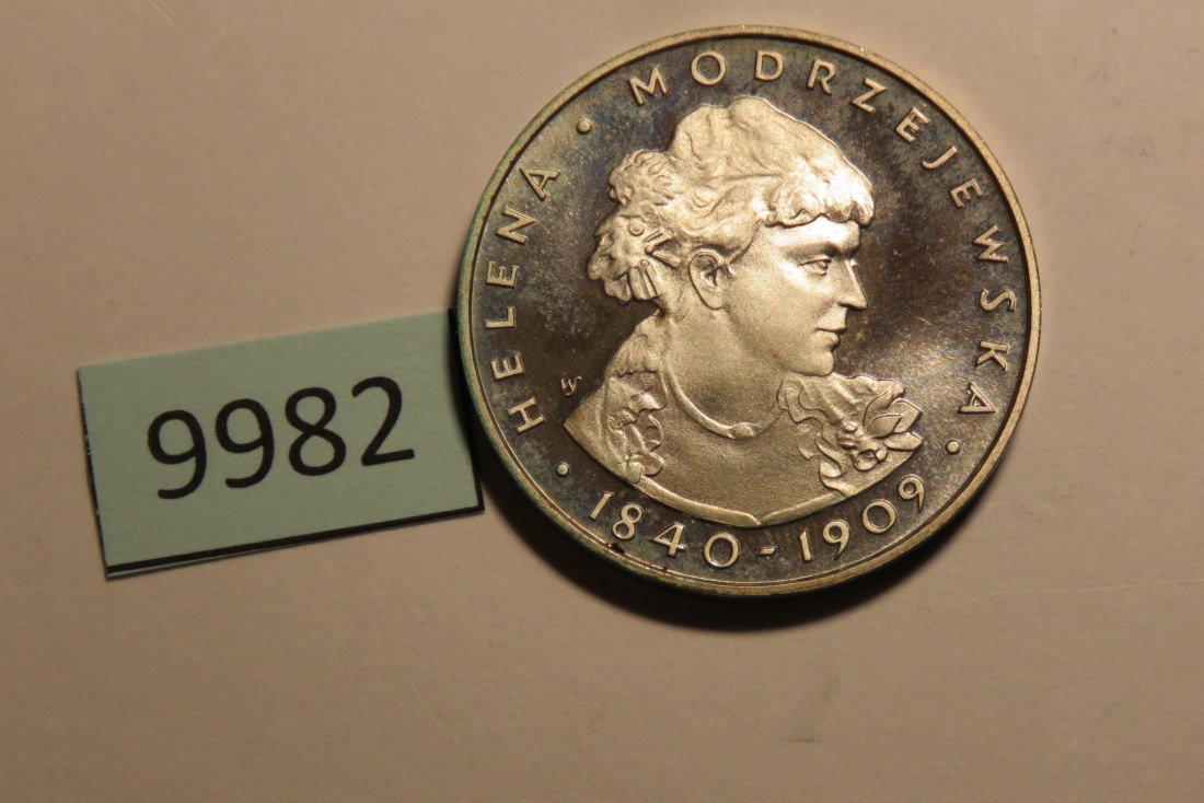  9982 Polen 1975 - 100 Zloty - Modrzejewska -  16,5 g SILBER 0.625   