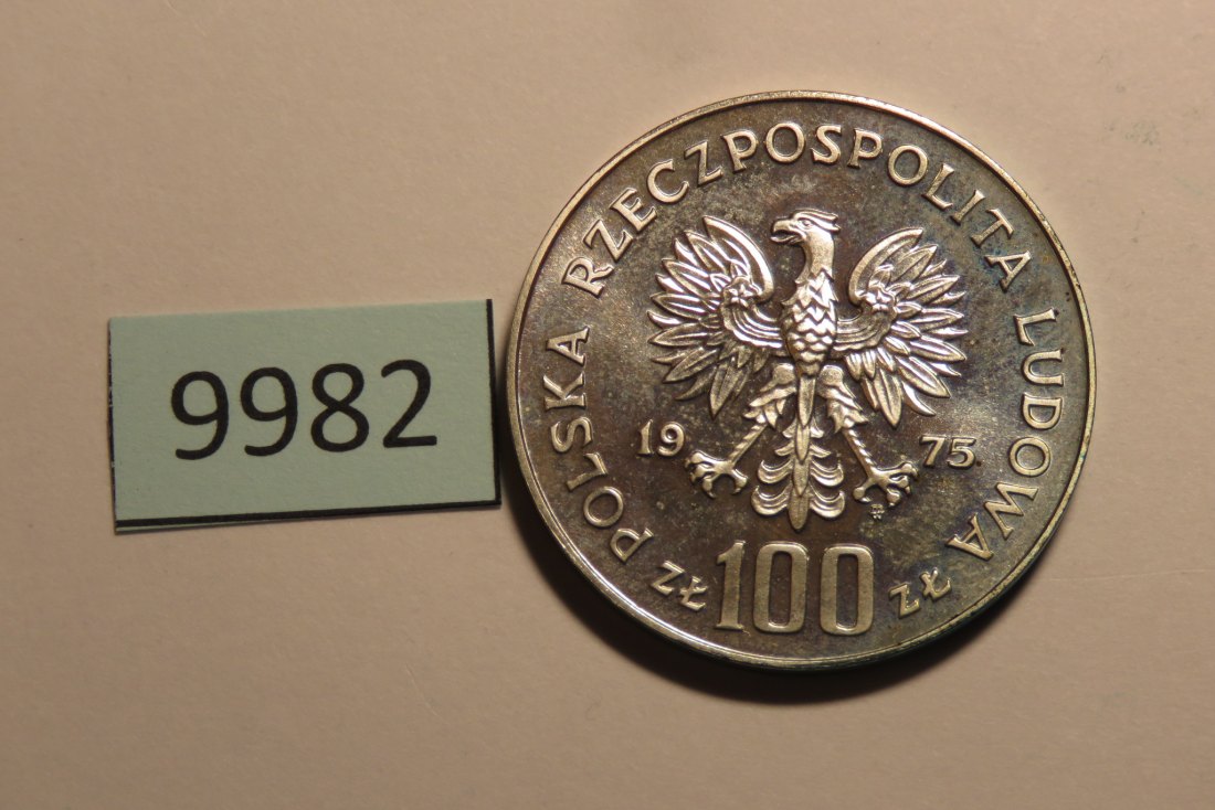  9982 Polen 1975 - 100 Zloty - Modrzejewska -  16,5 g SILBER 0.625   