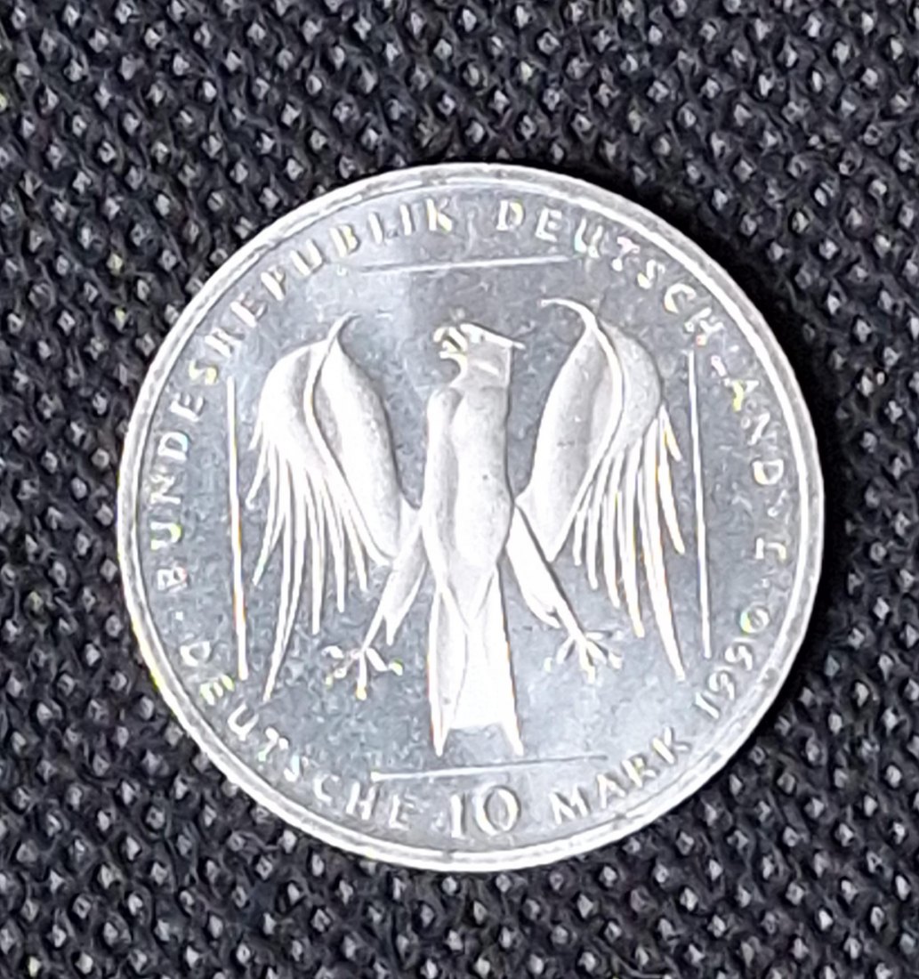  Silbermünze BRD: 10 DM 1990 J, 800 Jahre Deutscher Orden, Feingewicht 9,69 Gramm   