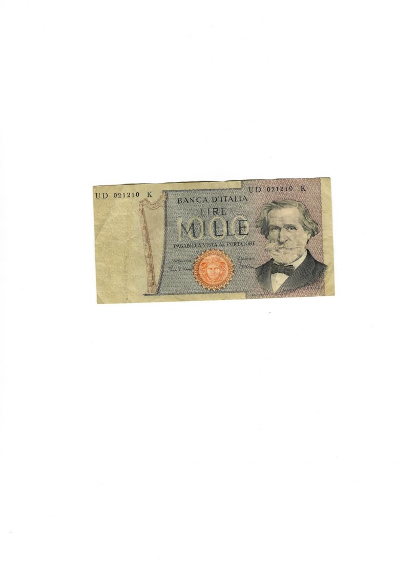  Banknote (57) Italien 1.000 Lire 1980 , Guiseppe Verdi, 2. Serie   