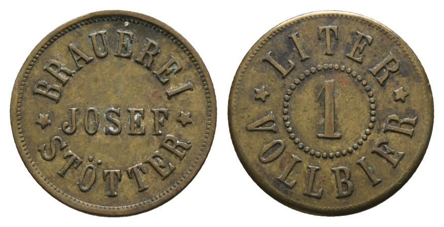  Bayern, Augsburg; Brauerei Josef Stötter, 1 Liter Vollbier; Menzel 929.1   