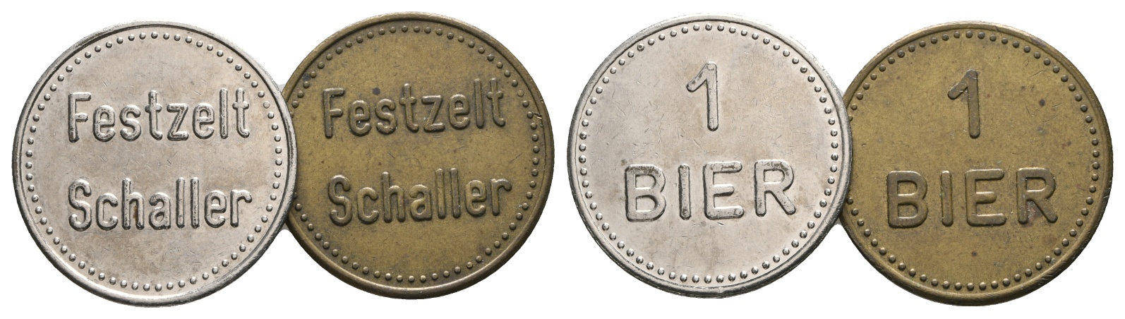  Bayern, Augsburg; Festzelt Schaller, 1 Bier; Menzel 965.1/3 (2 Marken)   