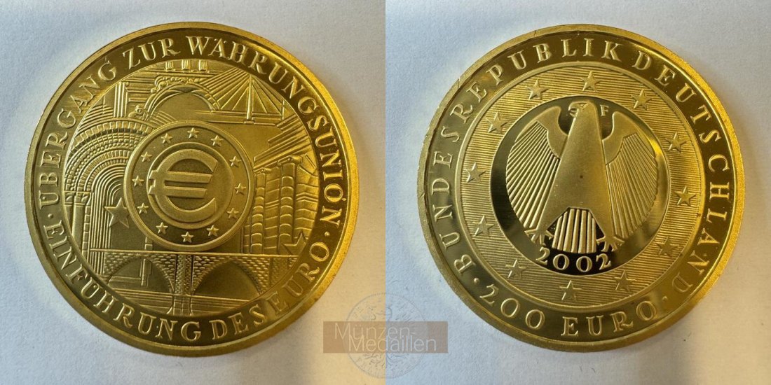  Deutschland 200 Euros 2002 F MM-Frankfurt Feingold: 31,1g   