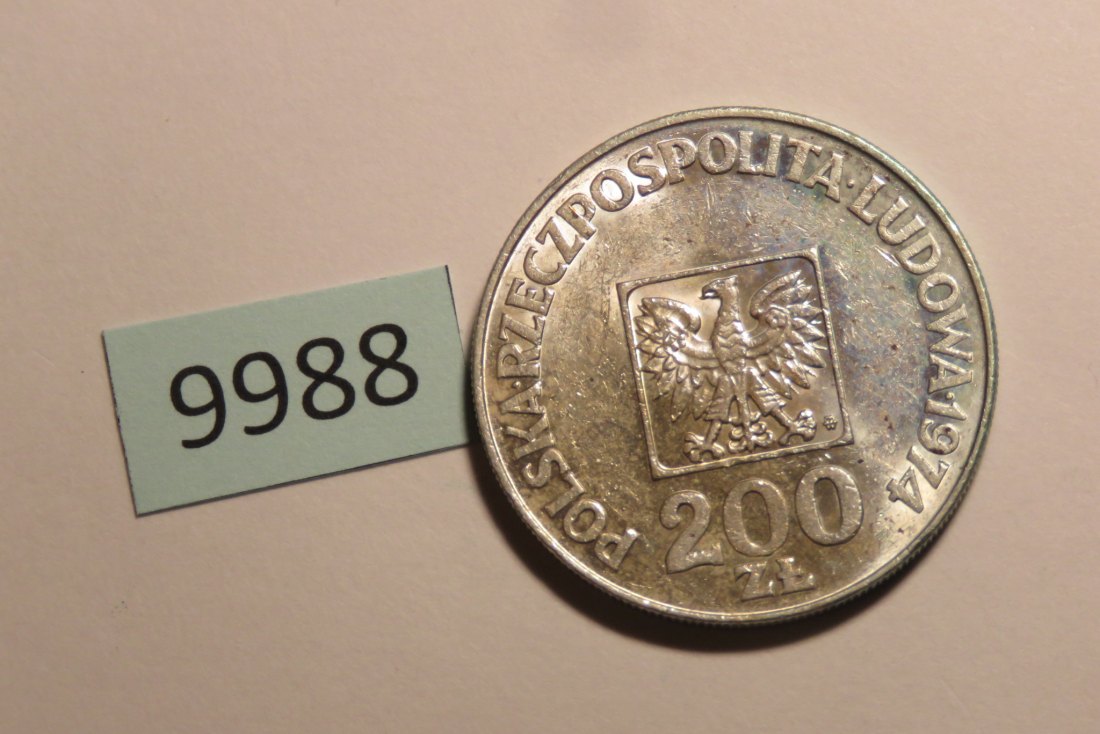  9989 Polen 1976 - 200 Zloty - Olympia FAckel - 14,47 g SILBER 0.625   