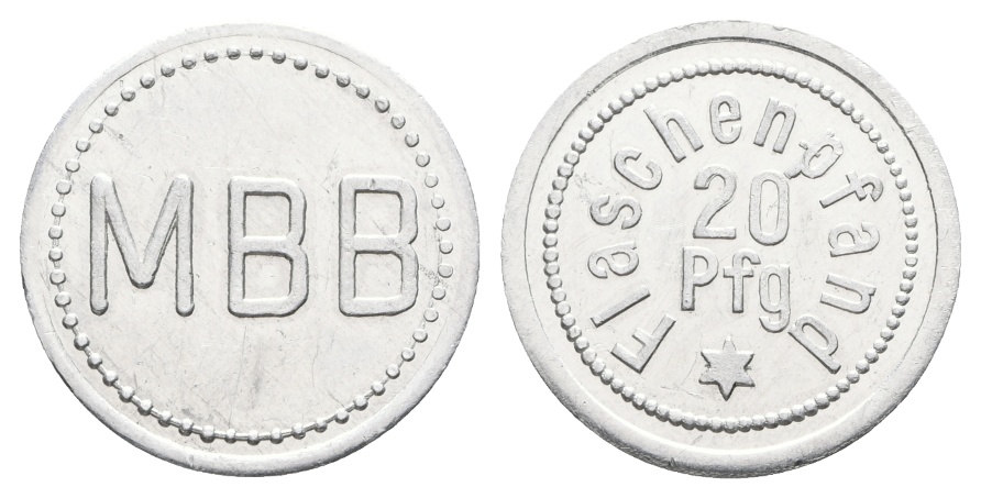  Bayern, Augsburg; MBB, Flaschenpfand 20 Pfg; Menzel 1041.1   