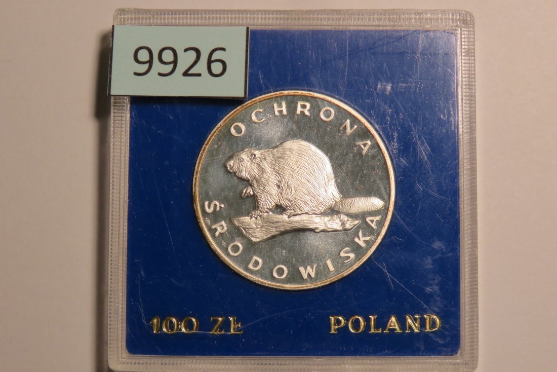  9926 Polen 1978 - 100 Zloty - BIBER - 16,5 g SILBER 0.625   