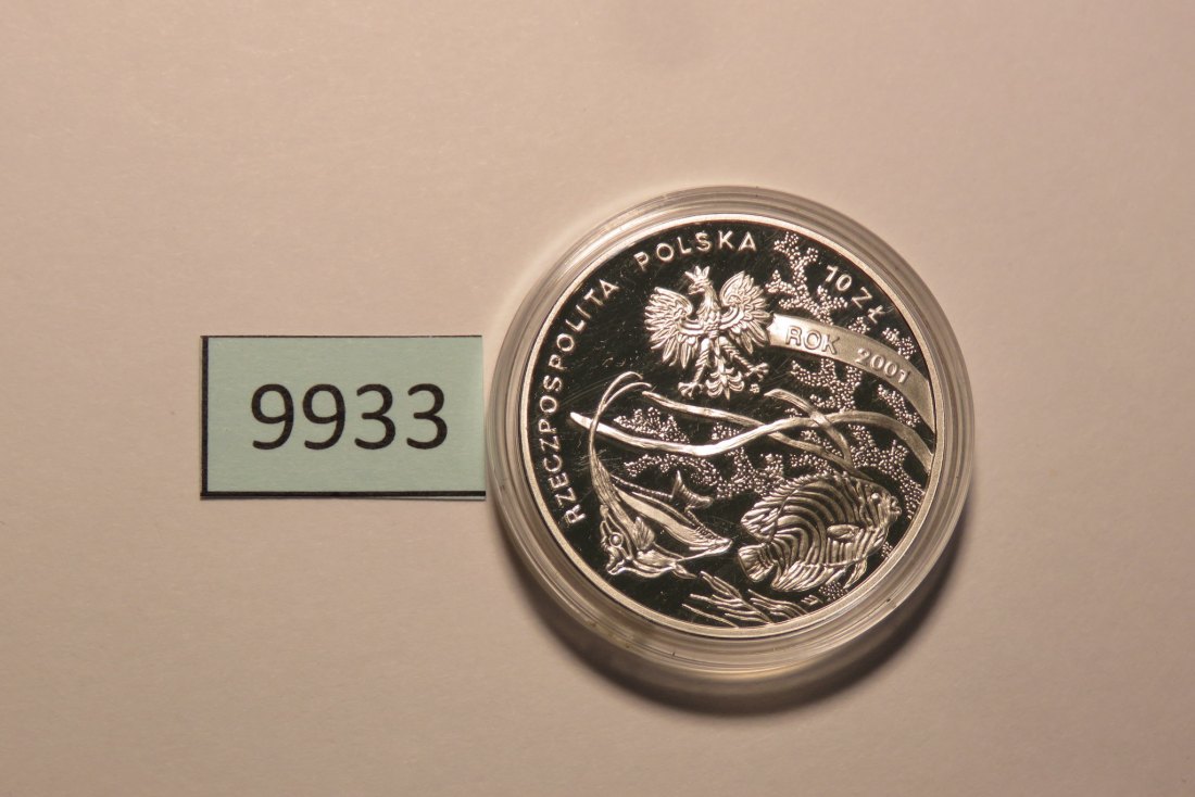  9933 Polen 2001 - 10 Zloty - Zierfische - 14,14 g SILBER 0.925   