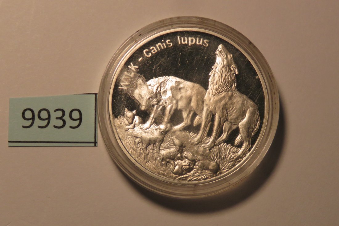  9939 Polen -  20 Zloty - Wölfe - 28,28 g SILBER 0.925   