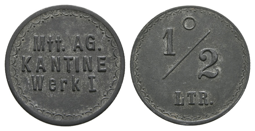  Bayern, Augsburg; Mtt. AG. Kantine Werk I, 1/2 Ltr.; Menzel 1054.1   