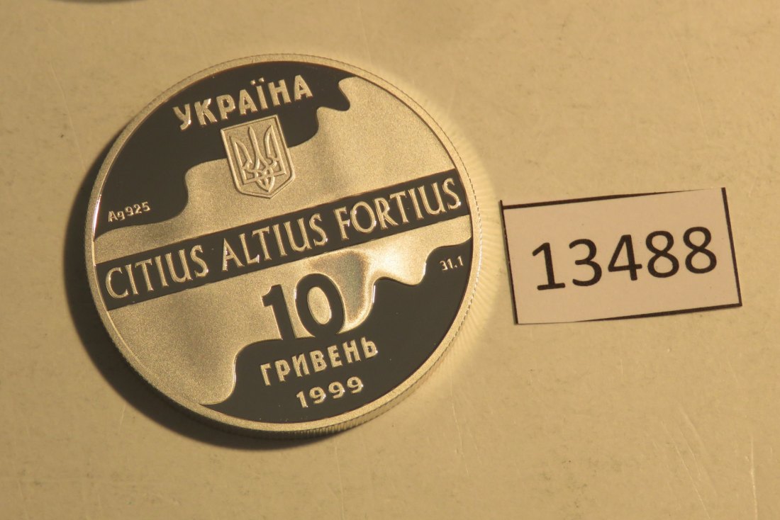 13488 Ukraine 2000 - 10 Gryvni - Olympia Sydney Turnen - 33,62 g SILBER 0.925   