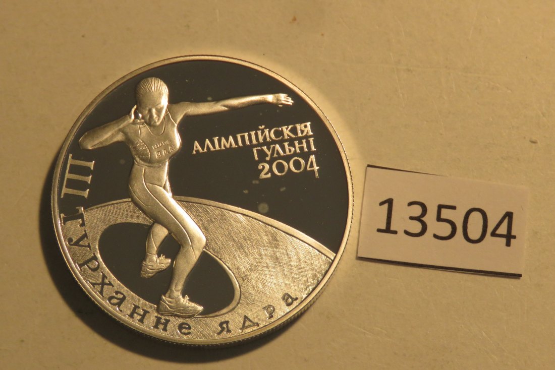  13504 Belarus 2003 - 20 Rubel - Kugelstoßen - 28,28 g SILBER 0.925   
