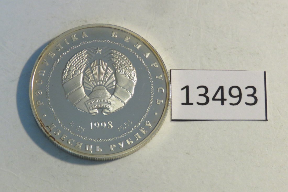  13493 Belarus 1998 - 10 Rubel - Mickiewicz - 16,82 g SILBER 0.925   