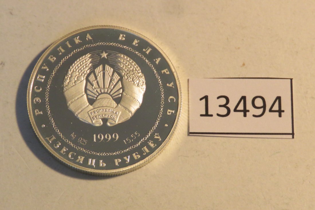  13494 Belarus 1999 - 10 Rubel - Linko - 16,82 g SILBER 0.925   