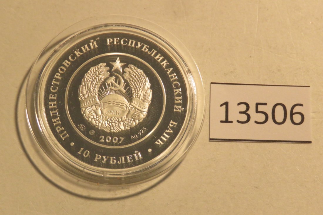  13506 Transnistrien 2007 - 10 Rubel - Wassermann - 14,14 g SILBER 0.925   