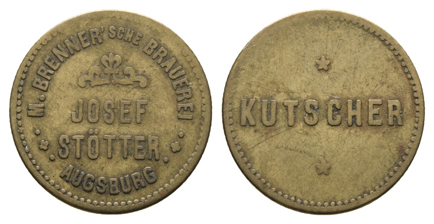  Bayern; Augsburg, M.Brenner'sche Brauerei, Josef Stötter, Kutscher; Menzel 1042.8   