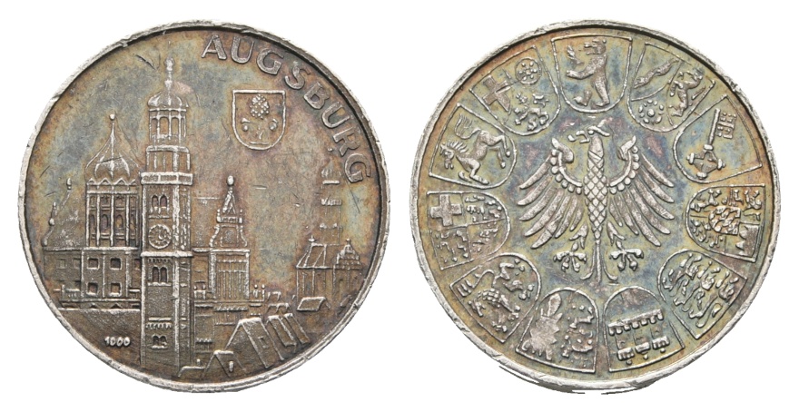  Bayern; Augsburg, Silbermedaille o.J.; 6,97 g, Ø 22,6 mm   