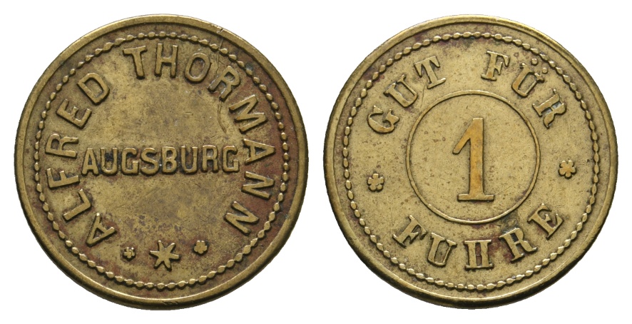  Bayern; Augsburg, Afred Thormann, Gut für 1 Fuhre; Menzel -   