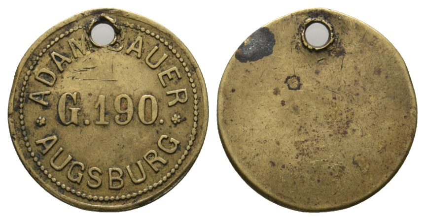 Bayern; Augsburg, Adam Bauer G.190; Menzel - (gelocht)   