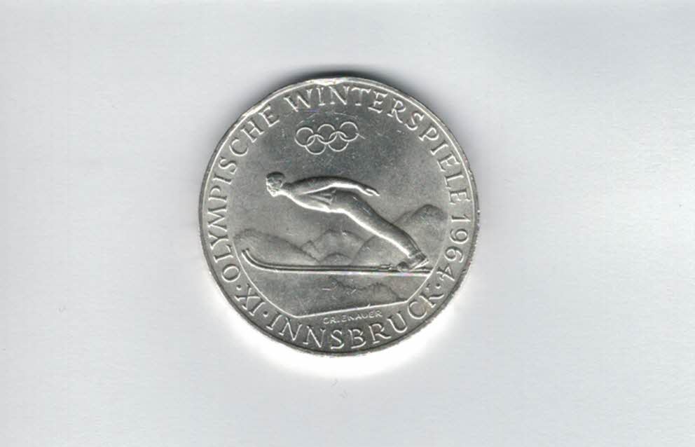 50 Schilling 1964 Winterolympiade Innsbruck silber 18g fein Österreich Spittalgold9800 (4584/3)   