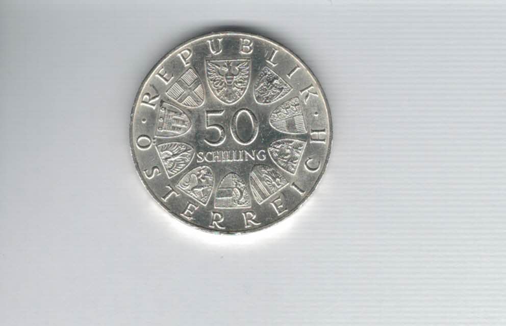 50 Schilling 1967 100 Jahre Donauwalzer silber 18g fein Österreich Spittalgold9800 (4584/6)   