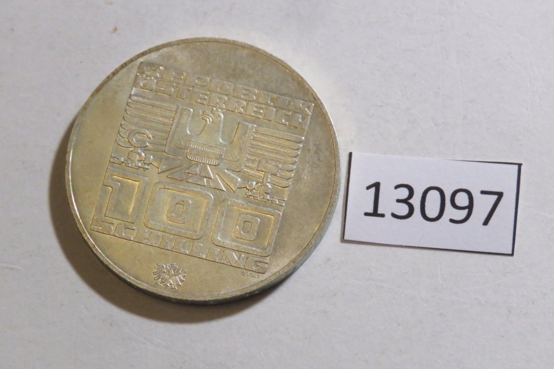  13097 Österreich 1975 - 100 Schilling - Olympia Innsbruck - Skifahrer - 24 g SILBER 0.640   