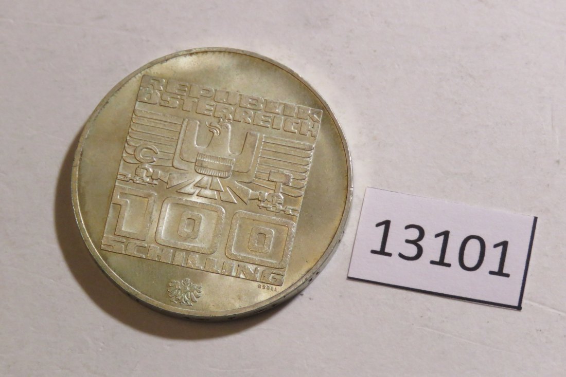  13101 Österreich 1976 - 100 Schilling - Olympia Innsbruck - Berg Isel - 24 g SILBER 0.640   