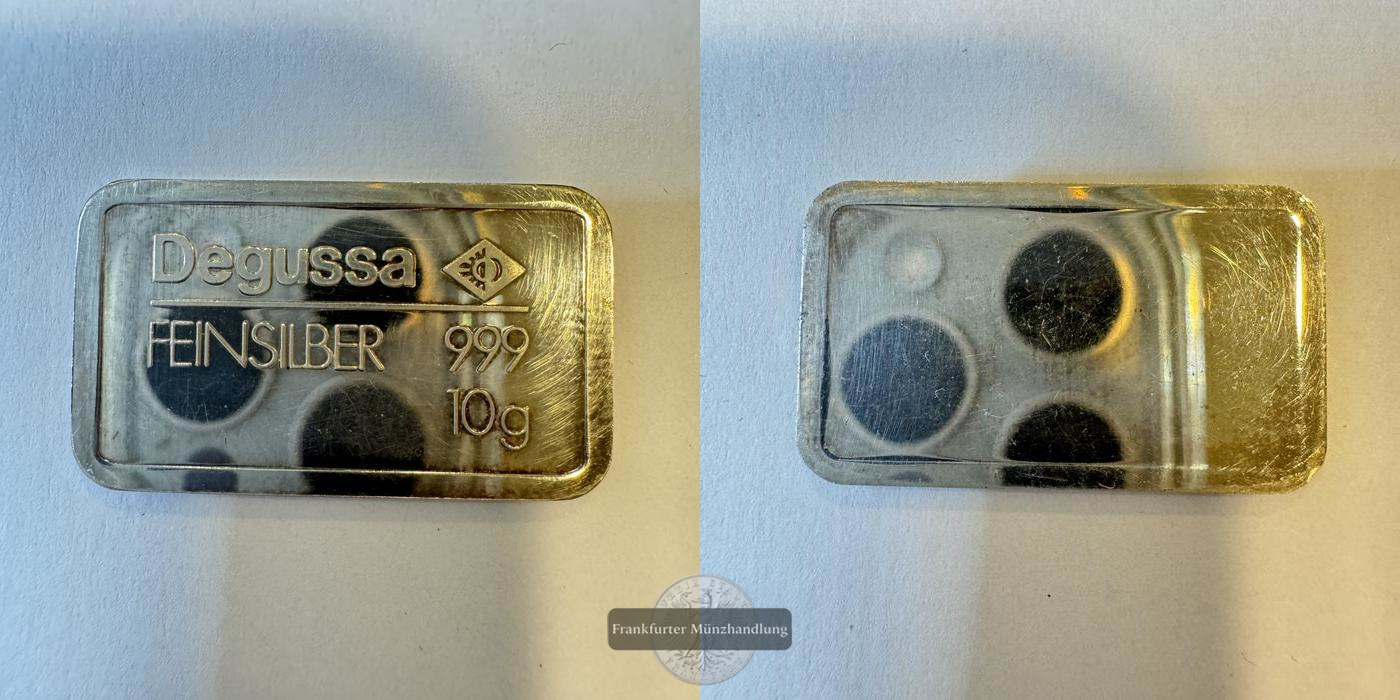  Deutschland Silberbarren Degussa 10g FM-Frankfurt Feinsilber: 10g   