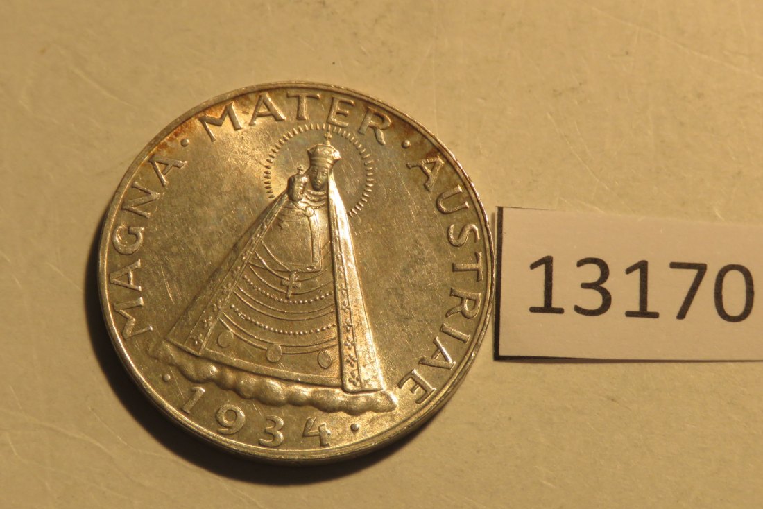  13170 Österreich 1934 - 5 Schilling -  Magna Mater Austriae - 15 g SILBER 0.835   